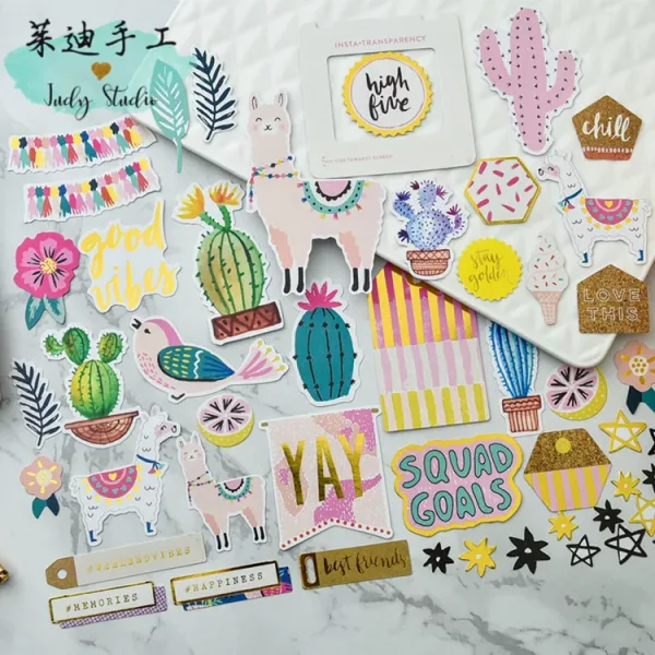 Image Die Cut Pink Alpaga
