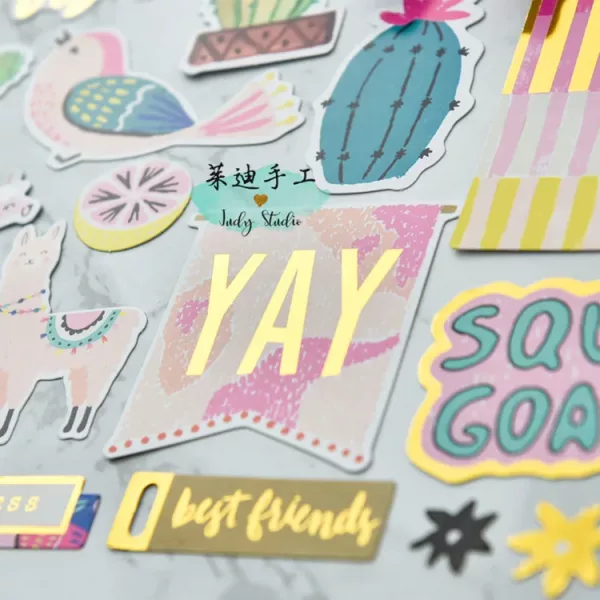 Image Die Cut Pink Alpaga