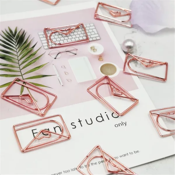 Image paper Clip Rose-Gold-Ananas-Coeur-Enveloppe