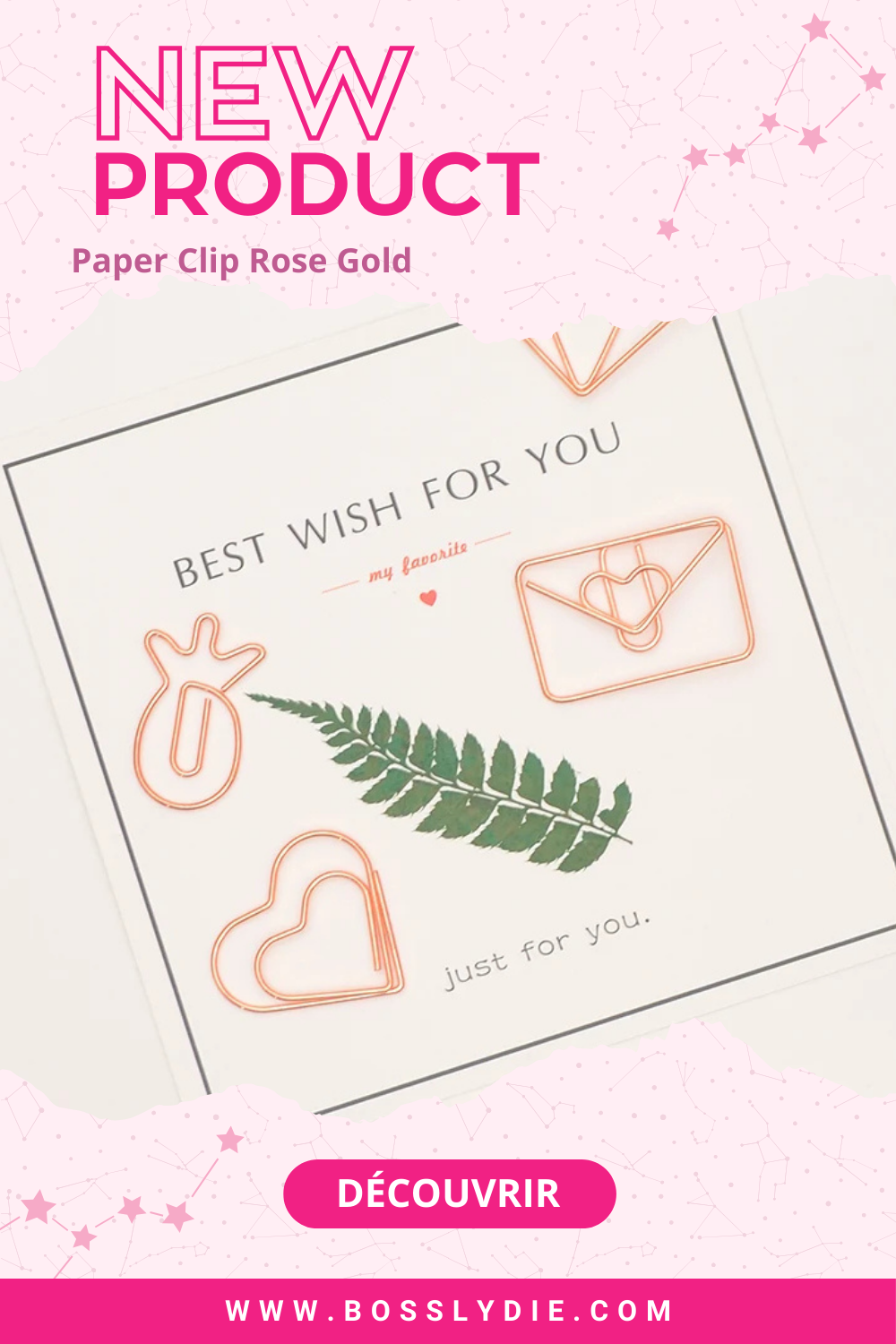 Vignette Pinterest Paper Clip Rose Gold