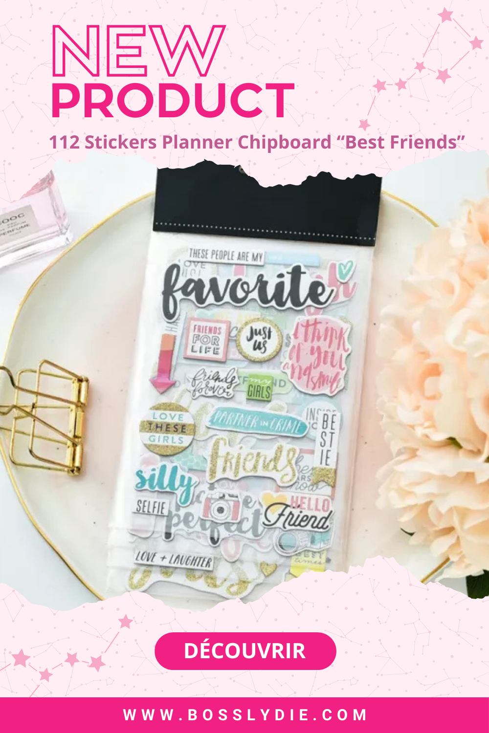Vignette Pinterest Stickers Chipboard Best Friends